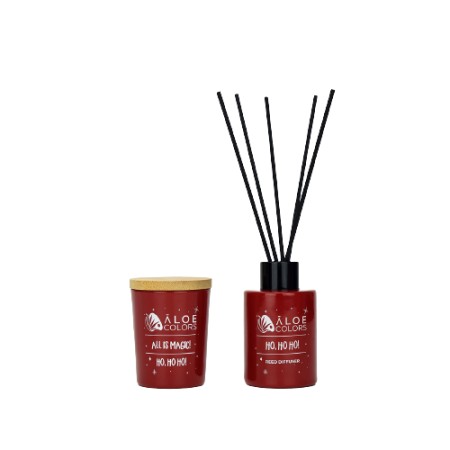 Aloe Colors Ho Ho Ho Gift Set Reed Diffuser Αρωματικό Χώρου με Sticks Διάχυσης Μελομακάρονο 125ml &