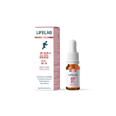 Lifelab AM+ 5% CBD 250mg & CBG 250mg Ισορροπία, Ευεξία, Τόνωση, Ενεργητικότητα 10ml