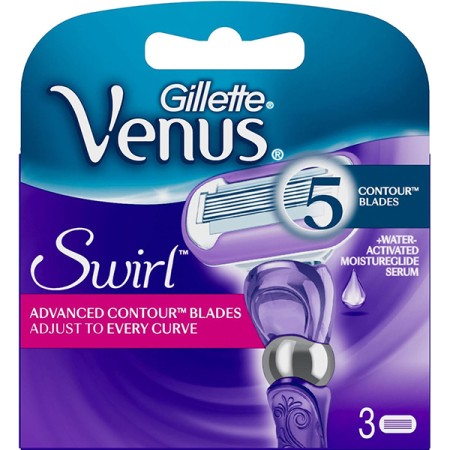 Gillette Venus Swirl Ανταλλακτικά για τη Γυναικεία Ξυριστική Μηχανή με Τεχνολογία Flexball, 3 ανταλ