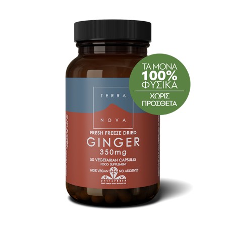 Terranova Ginger 350mg Συμπλήρωμα Αποτοξίνωσης Οργανισμού 50 Κάψουλες