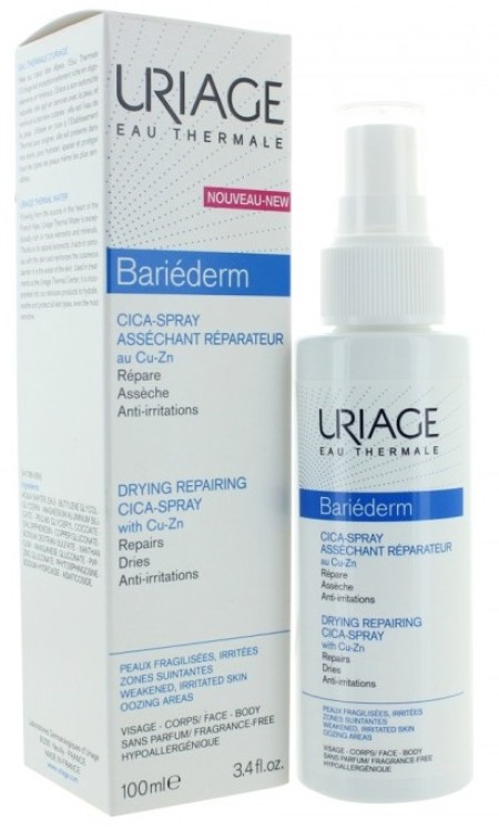 Uriage Bariederm Drying Repairing Spray with Cu-Zn Αναπλαστική - Επανορθωτική Κρέμα Προσώπου 100ml