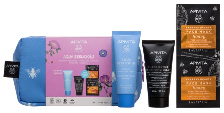 Apivita PROMO Aqua Beelicious Απαλή Κρέμα Ενυδάτωσης Πλούσιας Υφής 40ml - ΔΩΡΟ Μαύρο Gel Καθαρισμού