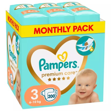 Pampers Premium Care Πάνες Μέγεθος 3 [6-10kg] 200 Πάνες του Μήνα MSB