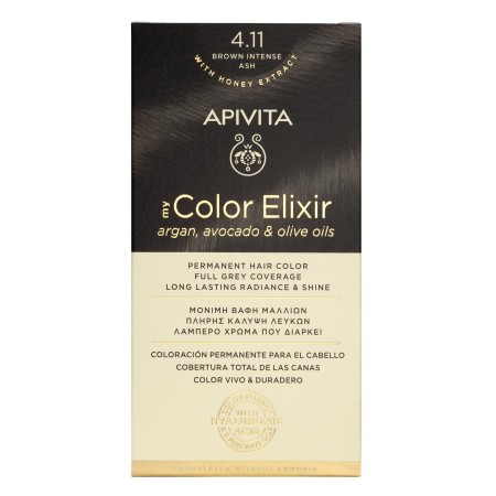 Apivita My Color Elixir No4.11 Καστανό Έντονο - Σαντρέ Κρέμα Βαφή Σε Σωληνάριο 50ml - Ενεργοποιητής