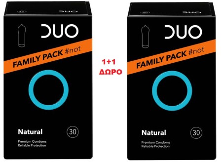 Duo Bundle Natural Family Pack Προφυλακτικά 2 Πακέτα x 30 Τεμάχια [1+1 ΔΩΡΟ]