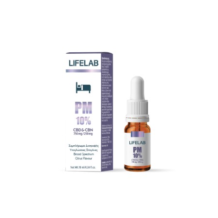 Lifelab PM 10% CBD 750mg & CBN 250mg Ισορροπία, Ευεξία, Χαλάρωση το Βράδυ 10ml