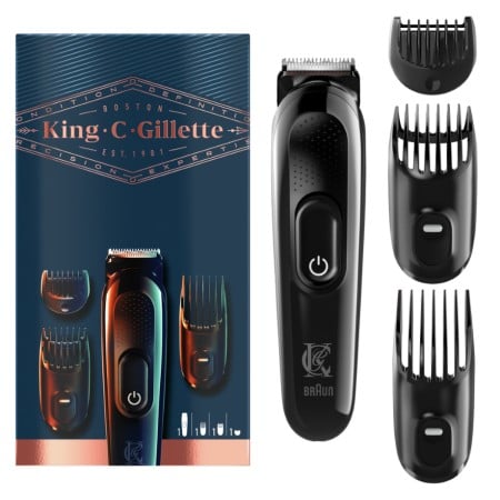 Gillette King C Gillette Men's Beard Trimmer Μηχανή Κουρέματος για τα Γένια - 3 Χτενάκια - Βουρτσάκ