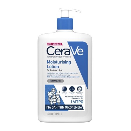 CeraVe Moisturizing Lotion Ενυδατικό Γαλάκτωμα Προσώπου - Σώματος για Ξηρές Επιδερμίδες 1000ml