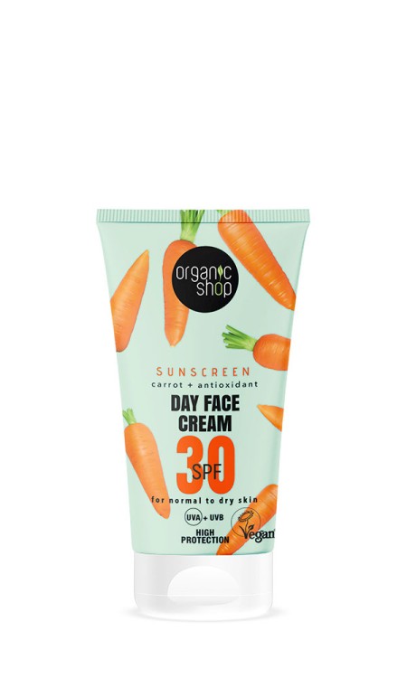 Natura Siberica Organic Shop Sunscreen Day Face Cream SPF30 Carrot Αντηλιακή Κρέμα Προσώπου για Καν