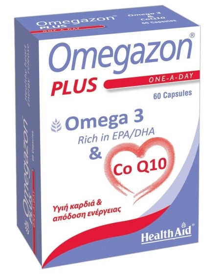 Health Aid Omegazon Plus (Omega 3 & Co Q10) Συμπλήρωμα Διατροφής για Καλή Λειτουργία της Καρδιά