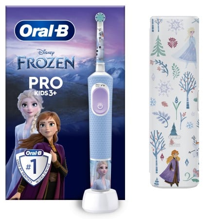 Oral B Kids Pro Ηλεκτρική Οδοντόβουρτσα Frozen με Θήκη Ταξιδίου, για Παιδιά 3+ Ετών Γαλάζιο 1 Τεμάχ