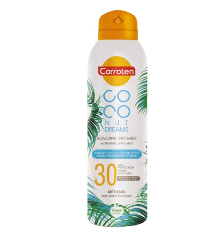 Carroten Coconut Dreams Suncare Dry Mist SPF30 Αντηλιακό Ξηρό Mist Σώματος 200ml