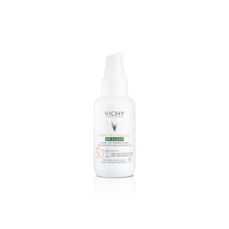 Vichy Capital Soleil UV Clear SPF50+ Λεπτόρευστο Αντηλιακό Κατά των Ατελειών 40ml