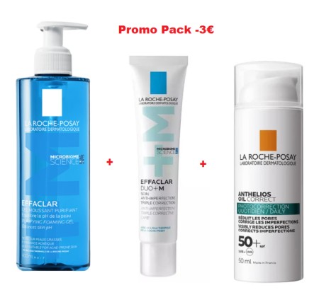 La Roche Posay PROMO Effaclar Purifying Foaming Gel 400ml - Effaclar Duo + M 40ml - Anthelios Oil C