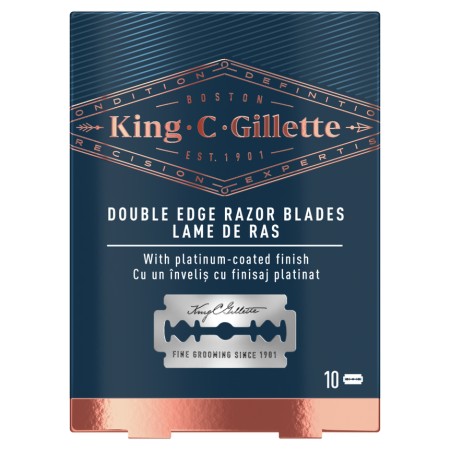 Gillette King C. Double Edge Safety Razor Blades Ξυράφια Διπλής Ακμής 10 Τεμάχια