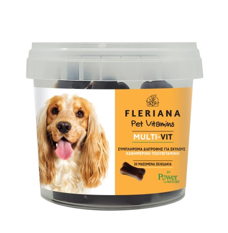 Power Health Fleriana Pet Vitamins Multi-vit Καθημερινή Πολυβιταμίνη για Σκύλους 20 Μασώμενα Ζελεδά