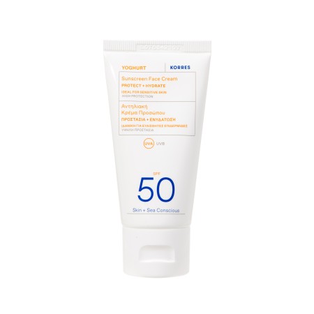 Korres Yoghurt SPF50 Γιαούρτι Αντηλιακή Κρέμα Προσώπου για Ευαίσθητες Επιδερμίδες 50ml