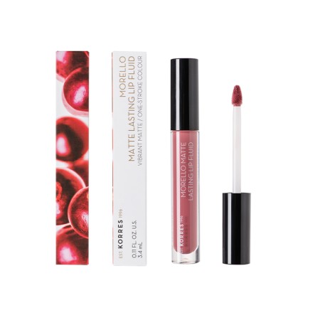 Korres Morello Υγρό Ματ Κραγιόν Matte Lasting Lip Fluid 10 Damask Rose 3,4ml