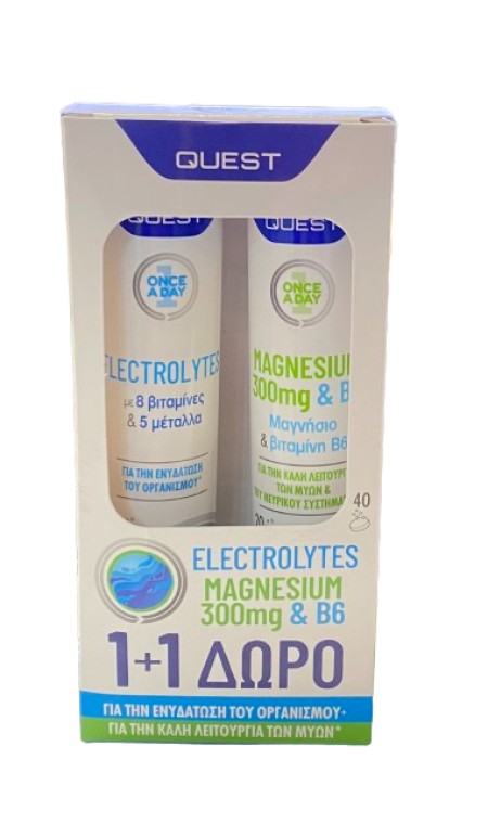 Quest PROMO Electrolytes για Ενυδάτωση του Οργανισμού 20 Αναβράζοντα Δισκία - Magnesium 300mg &