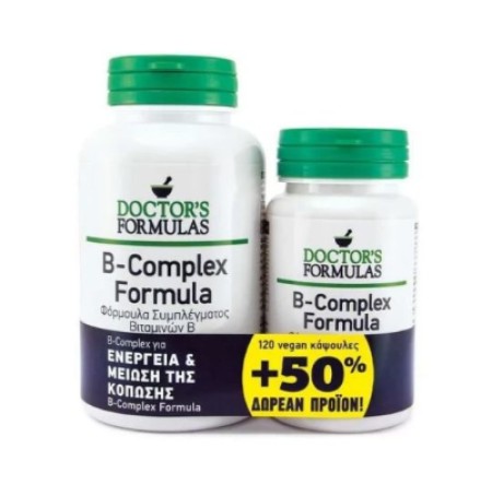 Doctors Formulas PROMO B Complex Φόρμουλα Συμπλέγματος Βιταμινών B 120 Κάψουλες +50% Δωρεάν Προϊόν 