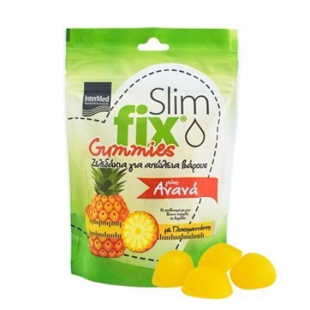 Intermed Slim Fix Gummies 500mg Ζελεδάκια για Απώλεια Βάρους με Γλυκομαννάνη και Γεύση Ανανά 42 Ζελ