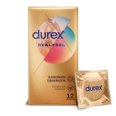 Durex Προφυλακτικά Πολύ Λεπτά Χωρίς Λάτεξ Real Feel 12 Τεμάχια