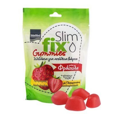 Intermed Slim Fix Gummies 500mg Ζελεδάκια για Απώλεια Βάρους με Γλυκομαννάνη και Γεύση Φράουλα 42 Τ