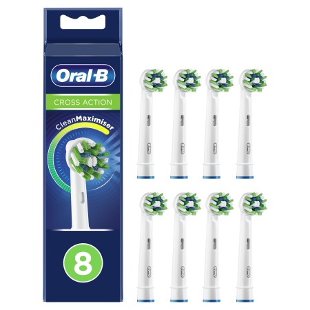 Oral B Cross Action Ανταλλακτικές Κεφαλές Ηλεκτρικής Οδοντόβουρτσας με Τεχνολογία Clean Maximiser 8