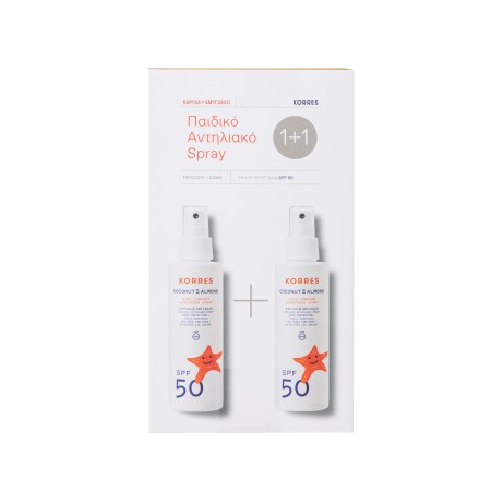 Korres PROMO Coconut & Almond Sunscreen SPF50 Spray Παιδικό Αντηλιακό Προσώπου - Σώματος με Έλα