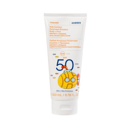 Korres Yoghurt Kids SPF50 Γιαούρτι Παιδικό Αντηλιακό Γαλάκτωμα Σώματος & Προσώπου 200ml