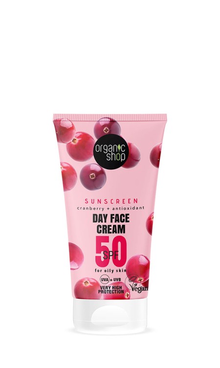 Natura Siberica Organic Shop Sunscreen Day Face Cream SPF50 Cranberry Αντηλιακή Κρέμα Προσώπου για 