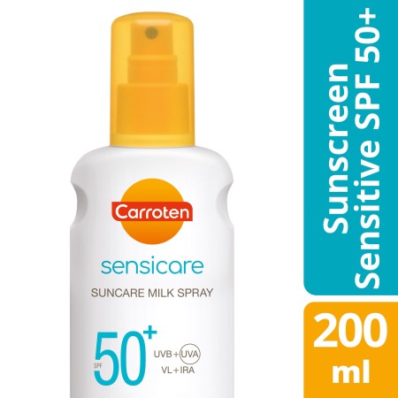 Carroten Sensicare Suncare Milk Spray SPF50+ Αντηλιακό Γαλάκτωμα Σώματος σε Μορφή Spray για Ενισχυμ