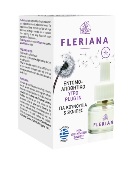 Power Health Fleriana Plug in Ανταλλακτικό Υγρό Εντομοαπωθητικό Χώρου με Γερανιόλη 30ml