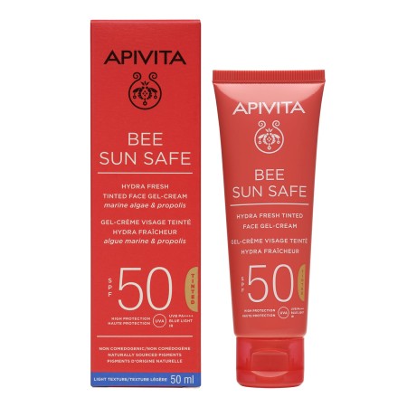 Apivita Bee Sun Safe Hydra Fresh Tinted Face Cream SPF50 Ενυδατική Αντηλιακή Gel Κρέμα Προσώπου με 