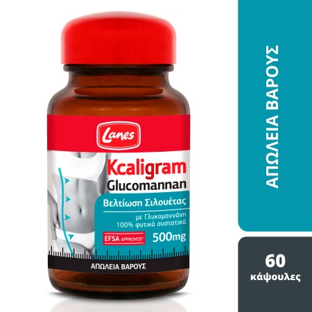 Lanes Kcaligram Glucomannan Συμπλήρωμα Διατροφής με Γλυκομαννάνη Συμβάλλει στην Απώλεια Βάρους 60 Κ