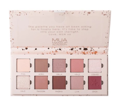 MUA Eye Palette Παλέτα Σκιών Starlight σε Nude - Ροζ Τόνους 10 Shade 11gr