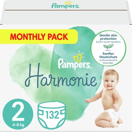 Pampers Harmonie Μέγεθος 2 [4-8kg] 132 Πάνες του Μήνα MSB