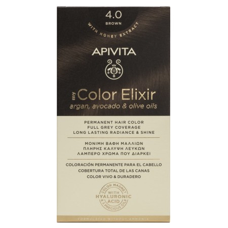 Apivita My Color Elixir No4.0 Καστανό Κρέμα Βαφή Σε Σωληνάριο 50ml - Ενεργοποιητής Χρώματος 75ml