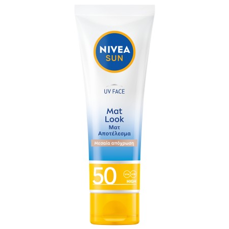 Nivea Sun UV SPF50 Face Shine Control Tinted Medium Cream Αντηλιακή Κρέμα Προσώπου με Χρώμα Μεσαία 