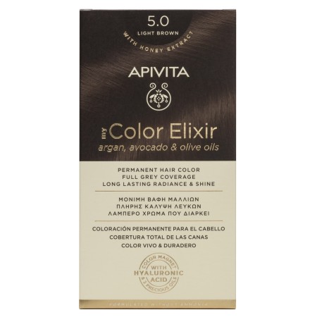 Apivita My Color Elixir No5.0 Καστανό Ανοιχτό Κρέμα Βαφή Σε Σωληνάριο 50ml - Ενεργοποιητής Χρώματος