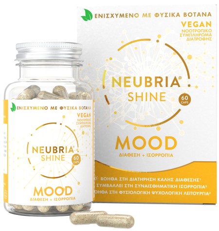 Neubria Shine MOOD Συμπλήρωμα Διατροφής για τη Φυσιολογική Ψυχολογική Ισορροπία 60 Κάψουλες