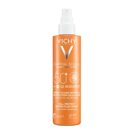 Vichy Capital Soleil Cell Protect Water Fuid Spray SPF50+ Αντηλιακό Γαλάκτωμα για Πρόσωπο και Σώμα 