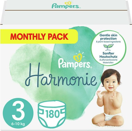 Pampers Harmonie Μέγεθος 3 [6-10kg] 180 Πάνες του Μήνα MSB