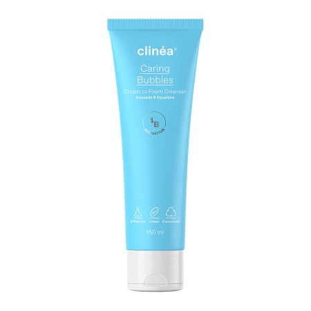 Clinéa Caring Bubbles Cream to Foam Cleanser Κρεμώδης Αφρός Καθαρισμού Προσώπου για Κανονικές - Μικ