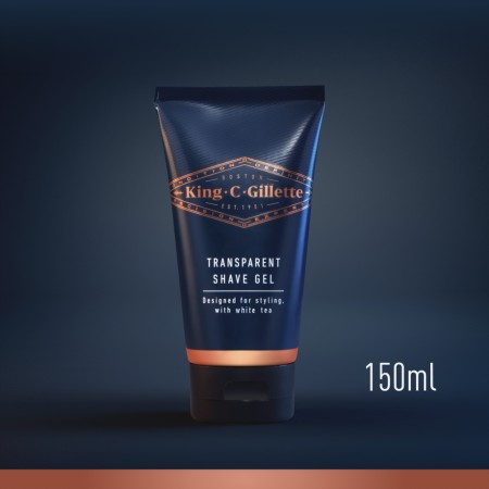 Gillette King C. Gillette Men's Transparent Shaving Gel Ανδρικό Διάφανο Gel Ξυρίσματος 150ml