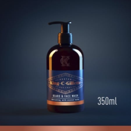 Gillette King C. Gillette Men's Beard And Face Wash Gel Καθαρισμού για τα Γένια και το Πρόσωπο 350m