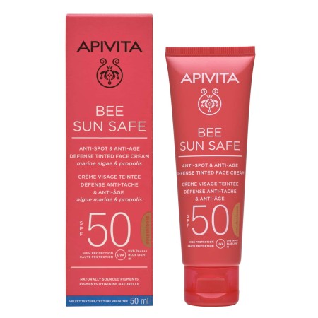 Apivita Bee Sun Safe Anti Spot Anti Age Golden Face Cream SPF50 Αντηλιακή Κρέμα Προσώπου Κατά των Π