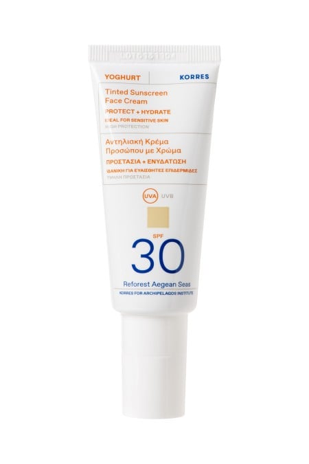 Korres Yoghurt Tinted Sunscreen Face Cream SPF30 Αντηλιακή Κρέμα Προσώπου με Χρώμα 40ml