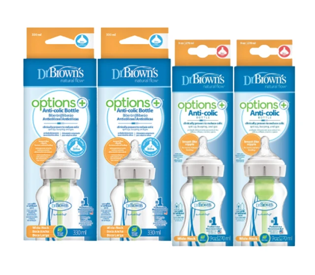 Dr. Brown’s Options+ Anti-Colic Wide-Neck Bottle 0m+ 150ml (5.07fl oz)